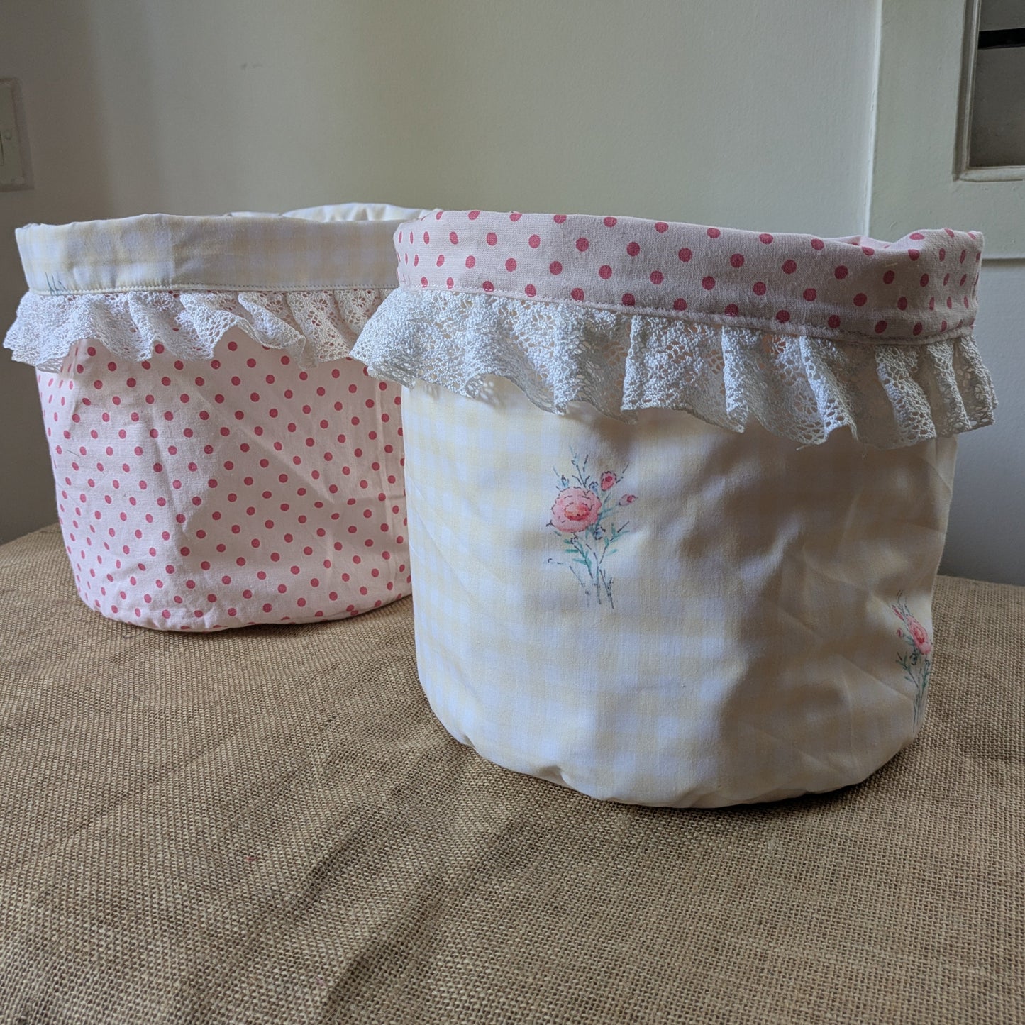 Fabric Basket - Roses