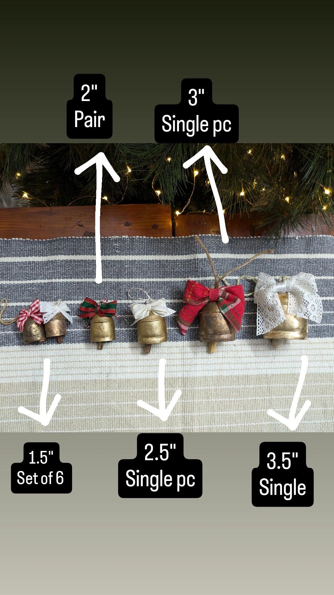 Cowbell Ornament-2" - Golden finish