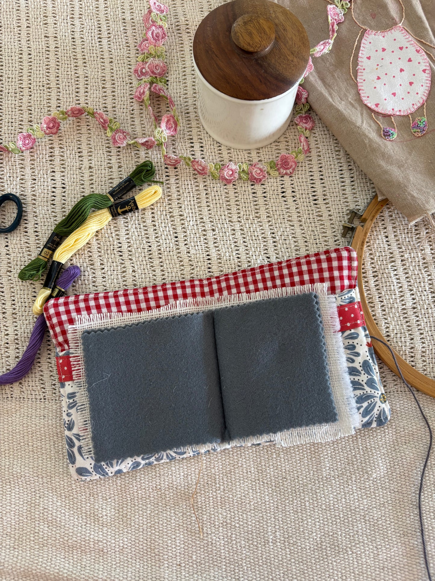 Needlebook - Coral and Turquoise