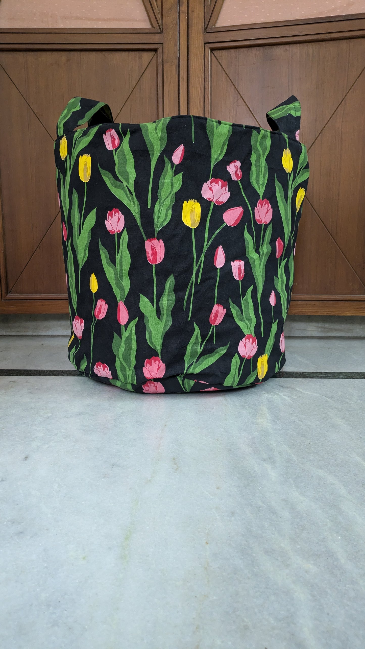 Jumbo Fabric Basket - Mess Gobbler - Tulips