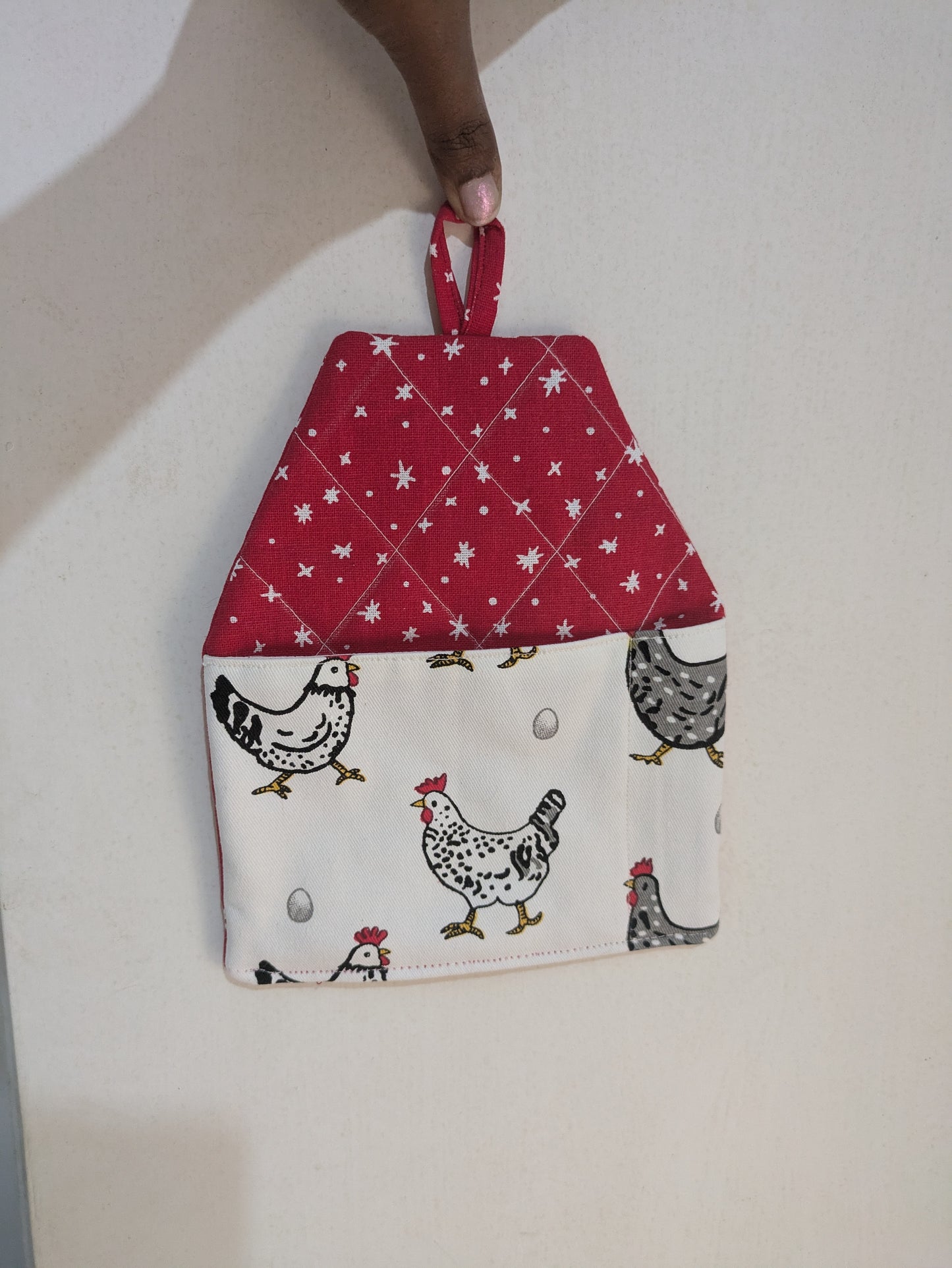 Wall pocket/organiser - House with hens