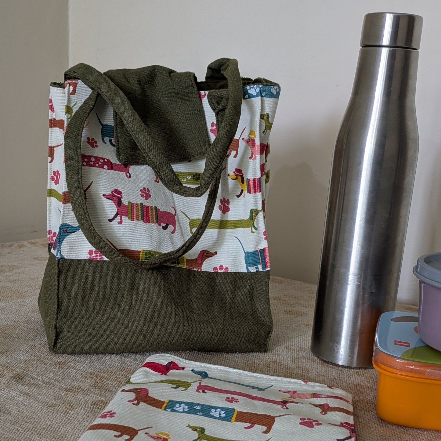Lunch Bag - Dachshunds Olive