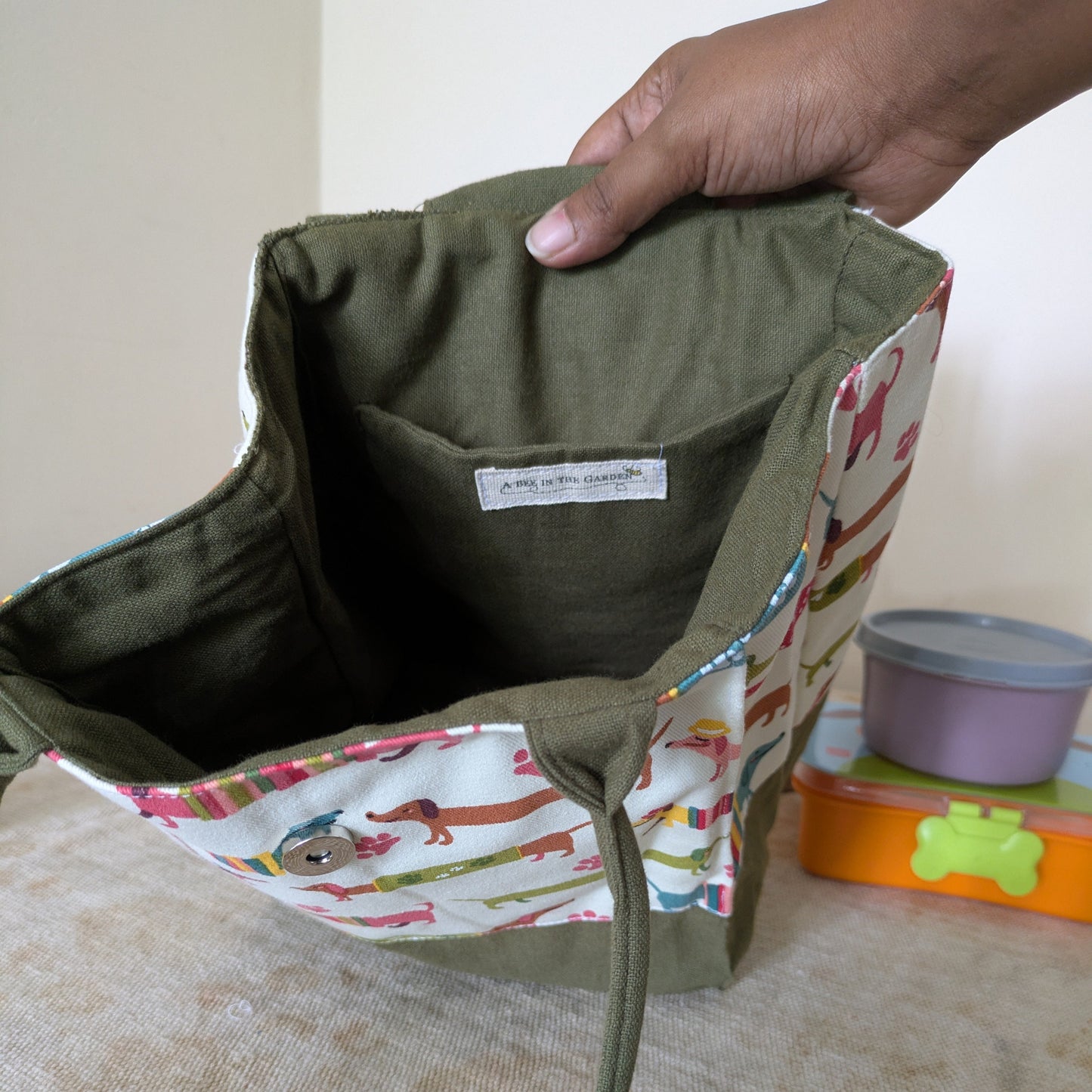 Lunch Bag - Dachshunds Olive