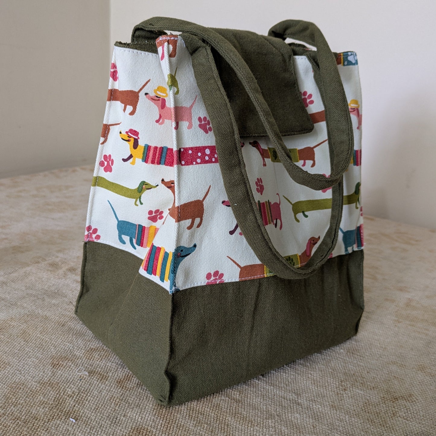 Lunch Bag - Dachshunds Olive