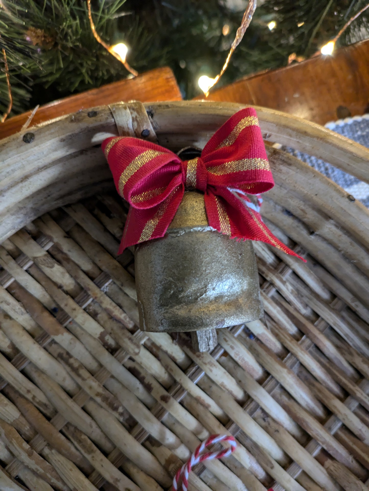 Cowbell Ornament-2.5" - golden finish - 1 pc