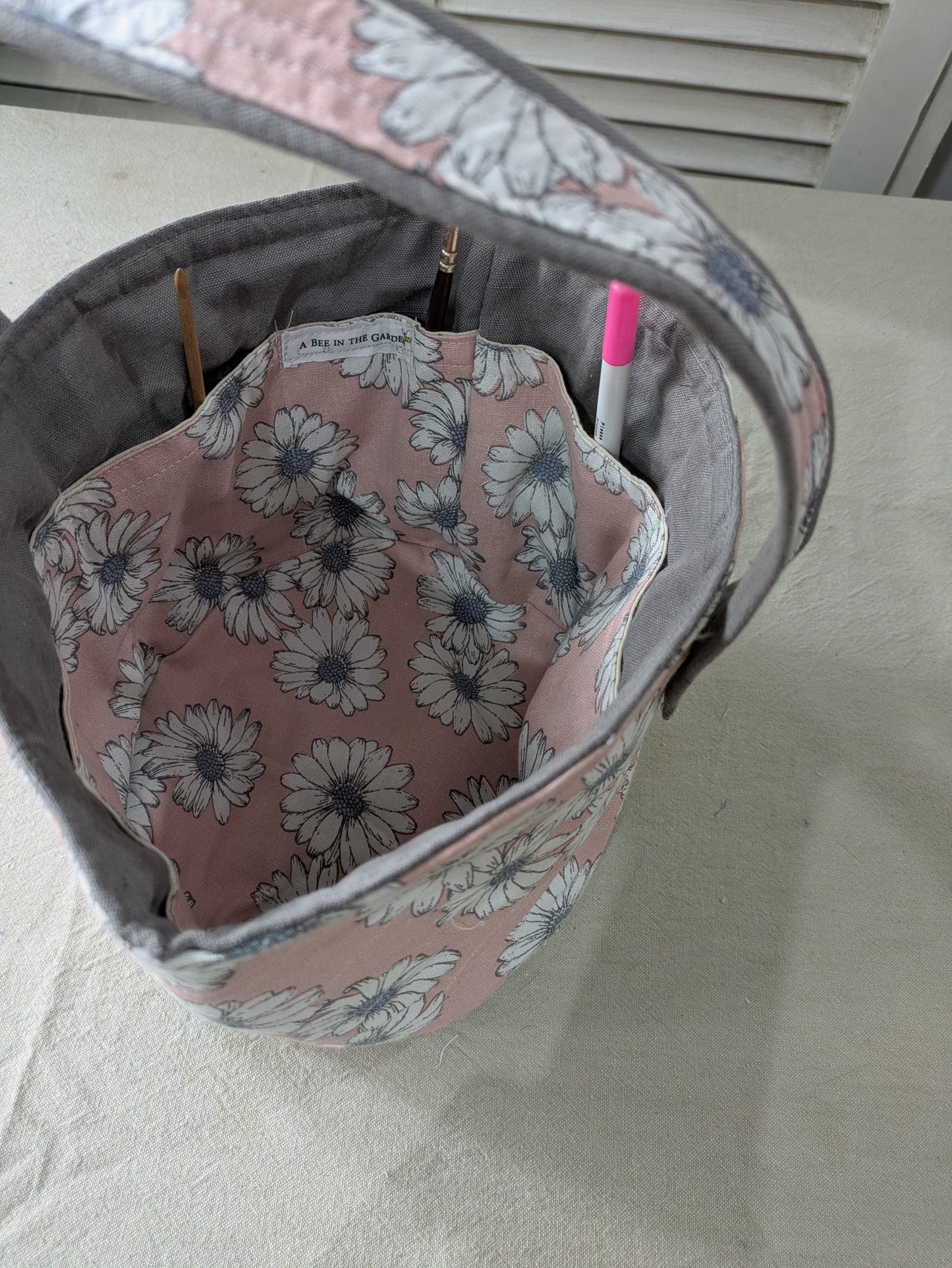 Maker's Basket- Daisies and Grey Skies