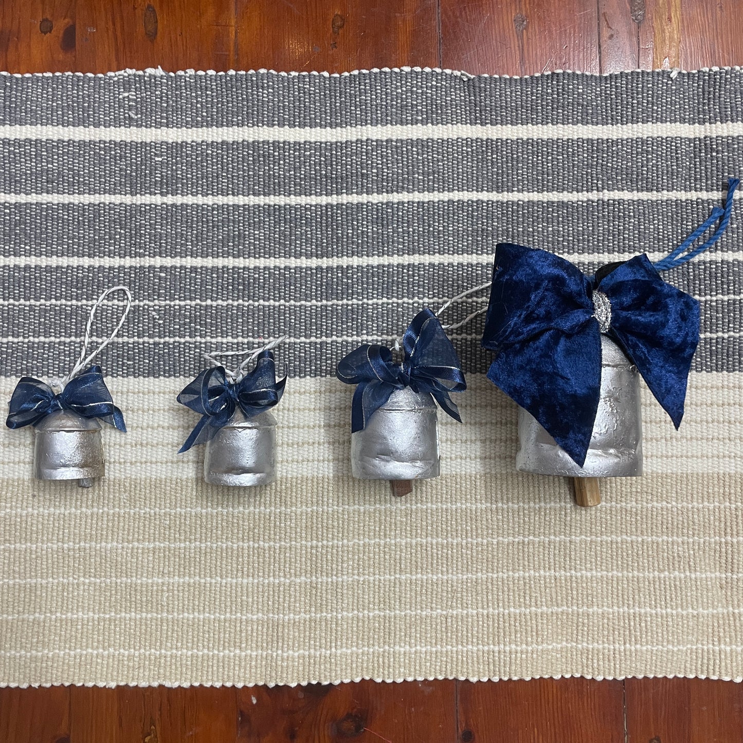 Cowbell Door knob ornaments  (3.5")- Silver finish- 1 pc