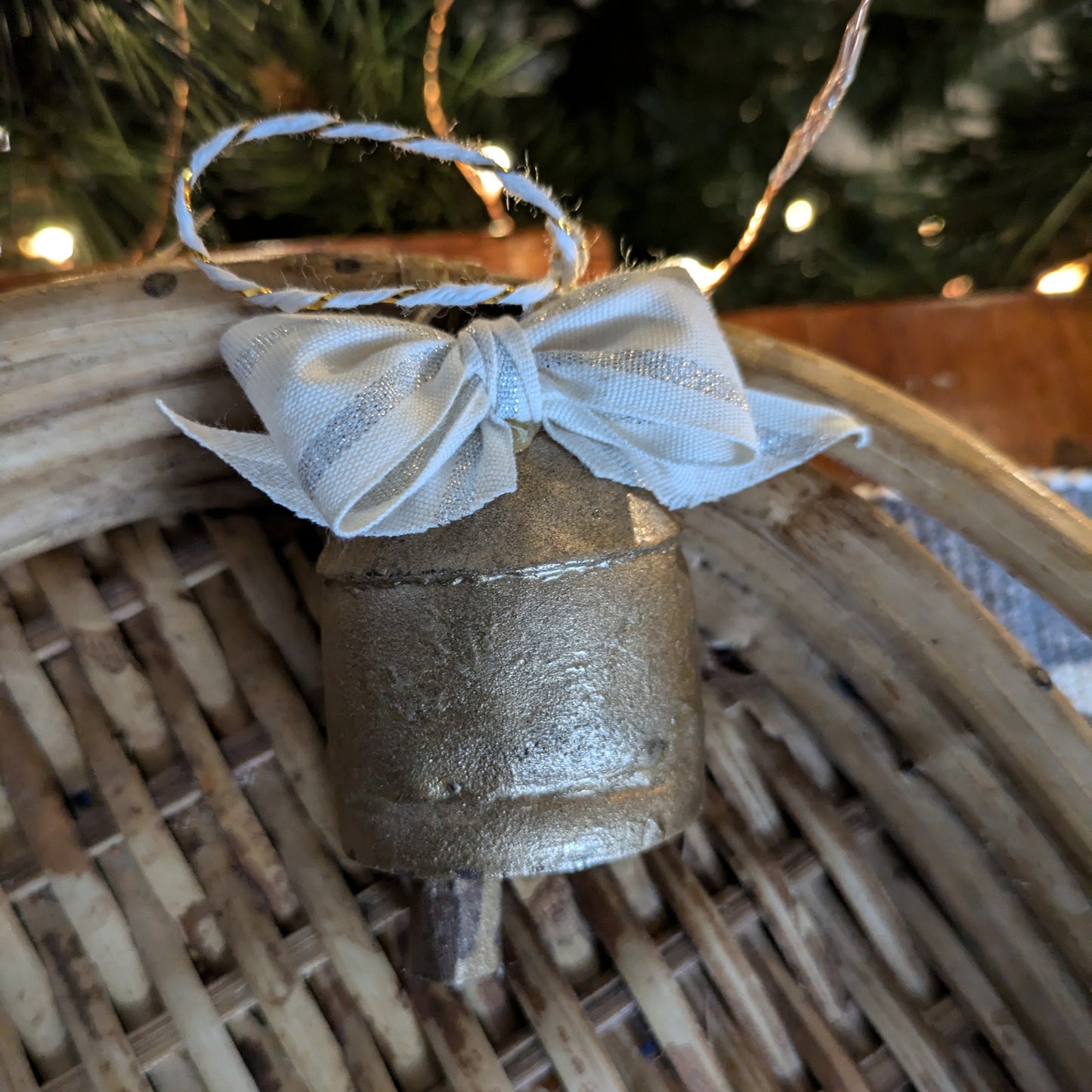 Cowbell Ornament-2.5" - golden finish - 1 pc