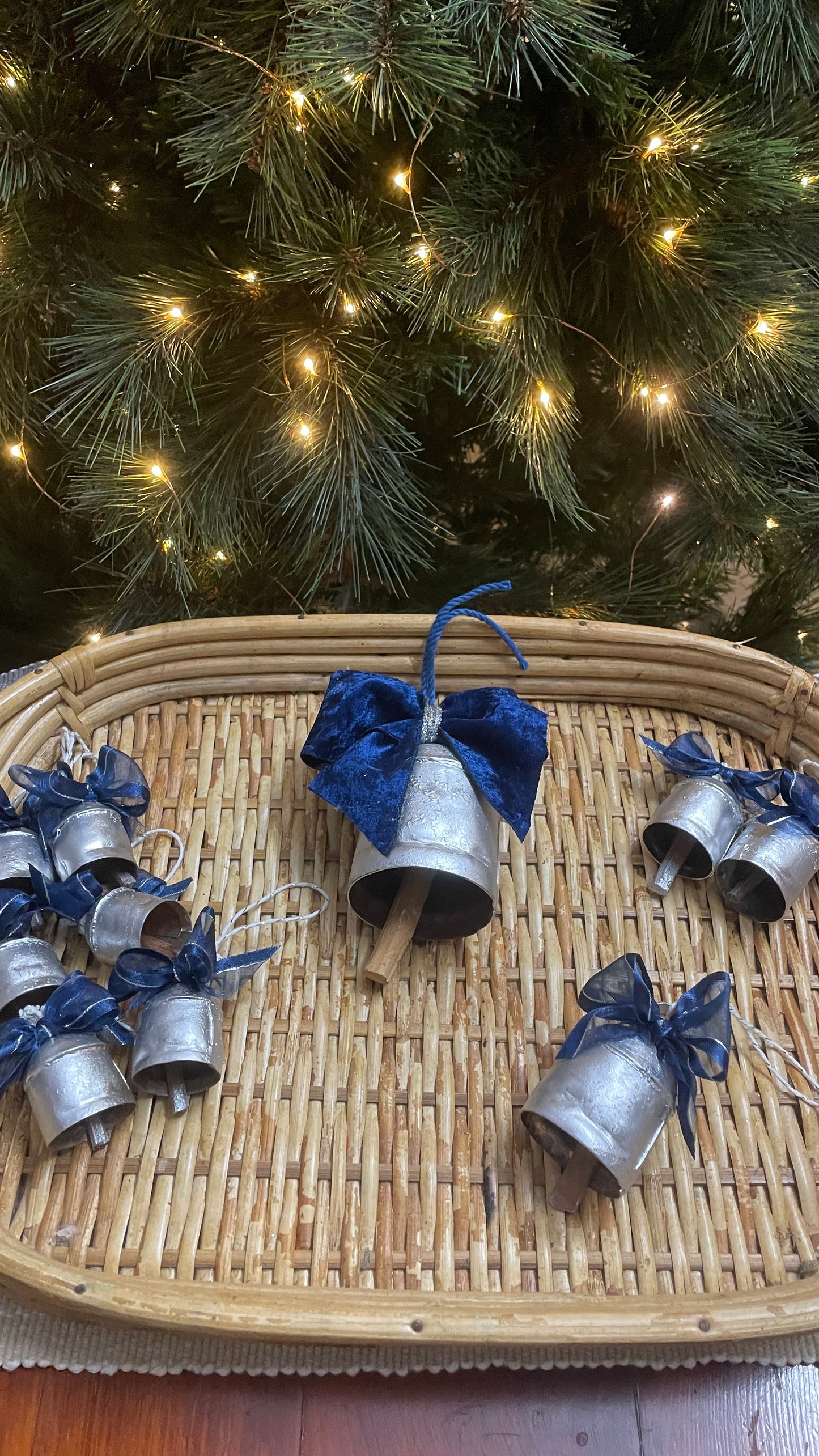 Cowbell Door knob ornaments  (3.5")- Silver finish- 1 pc