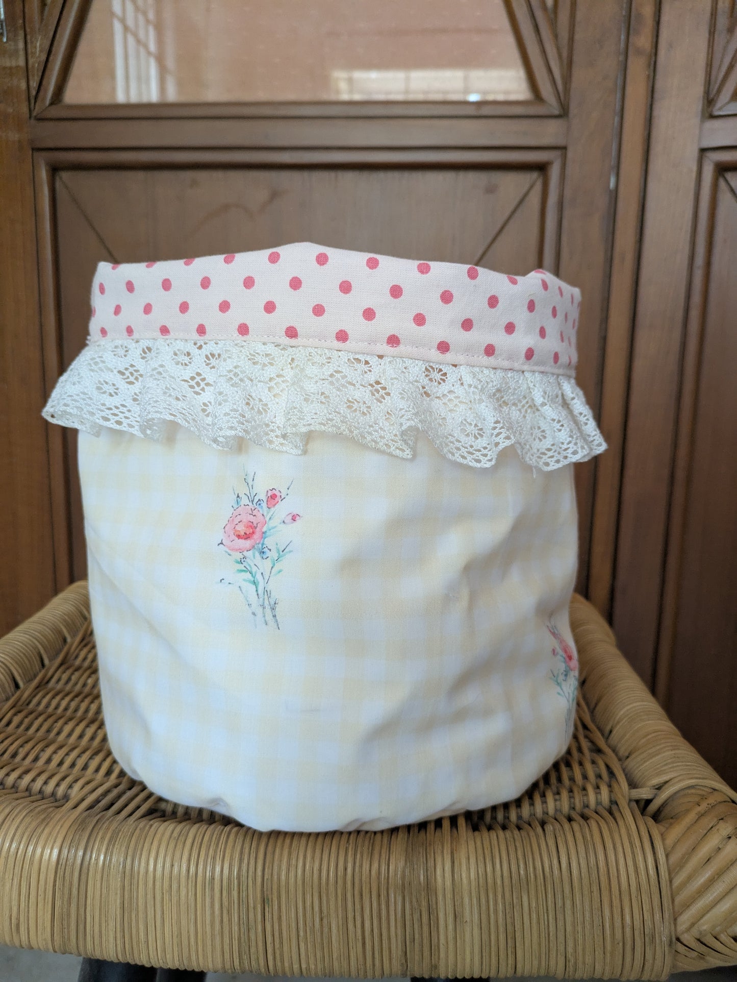 Fabric Basket - Roses