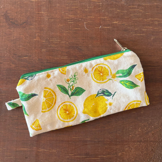 Upcycled Zippered Pouch - Lemonade Time