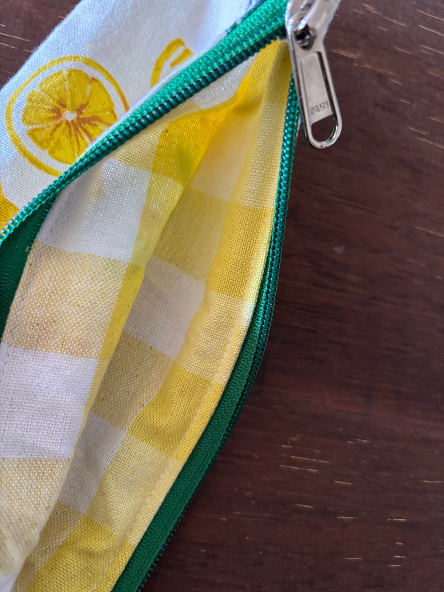 Upcycled Zippered Pouch - Lemonade Time