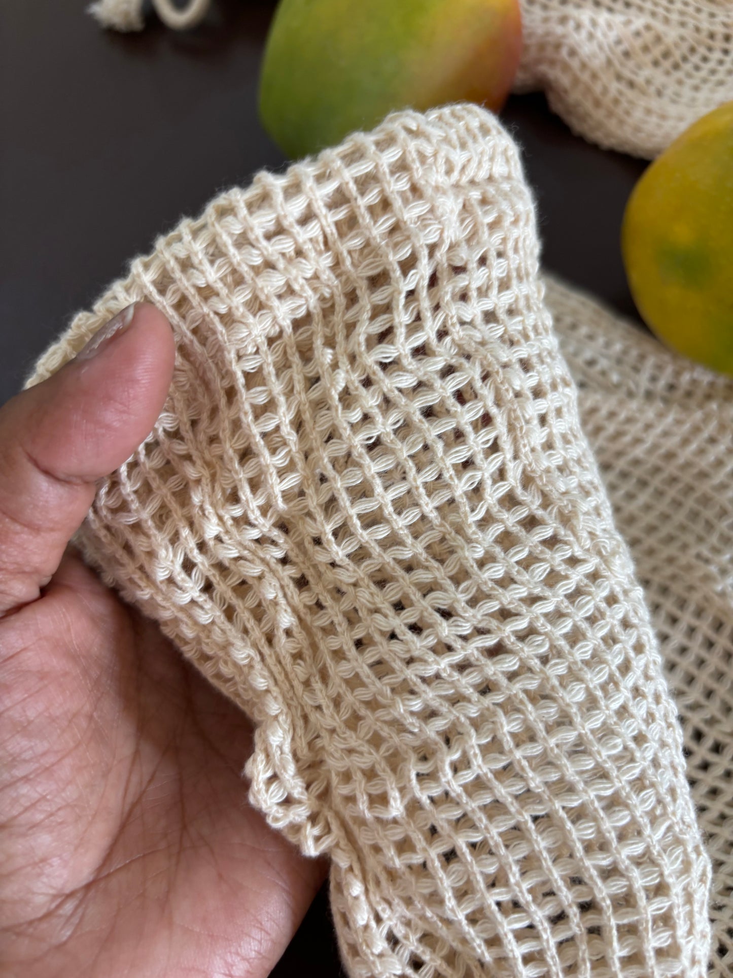 Vegetable Storage Bags - Curated - Cotton Net - Set of 3