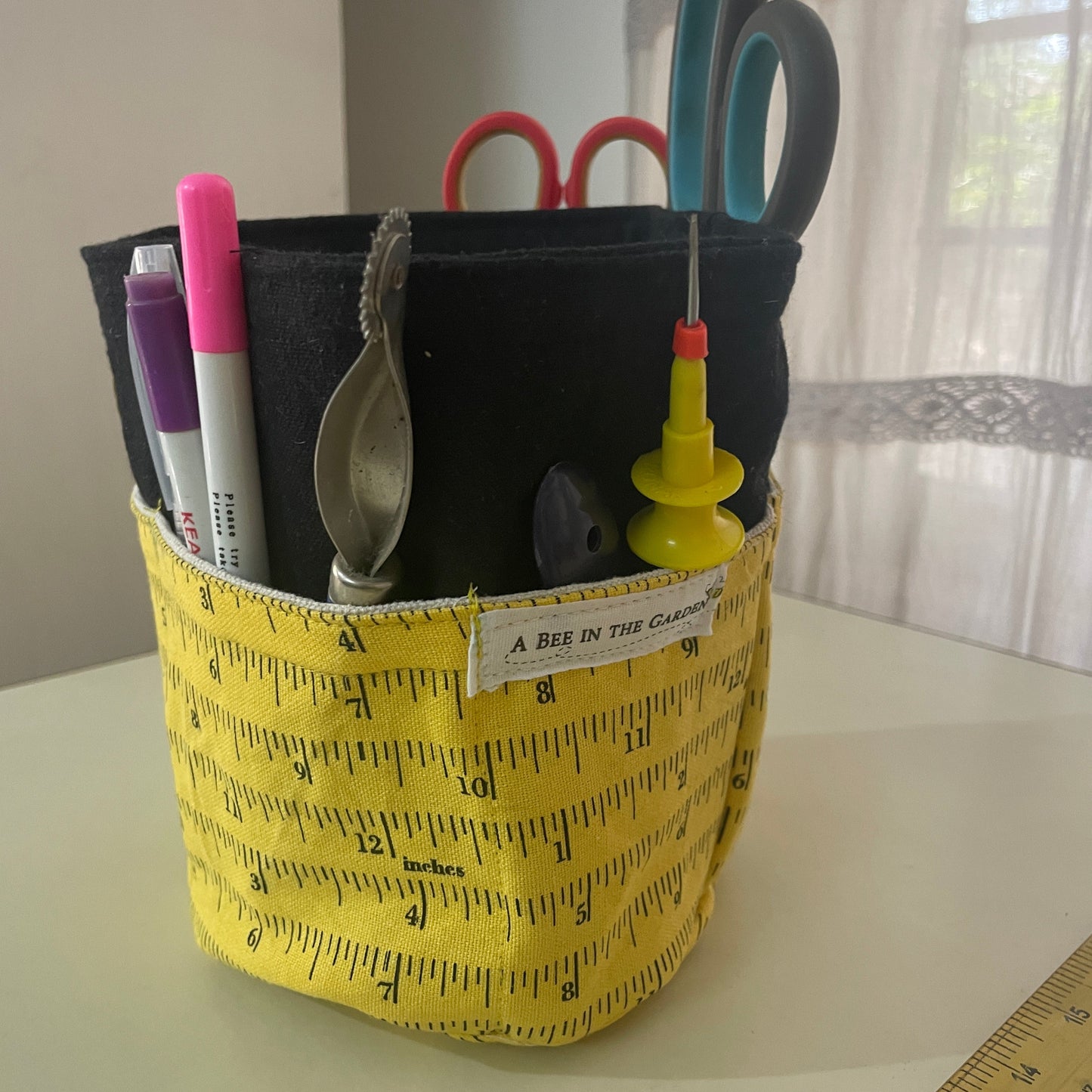 Desk caddy - Inch Tape Print