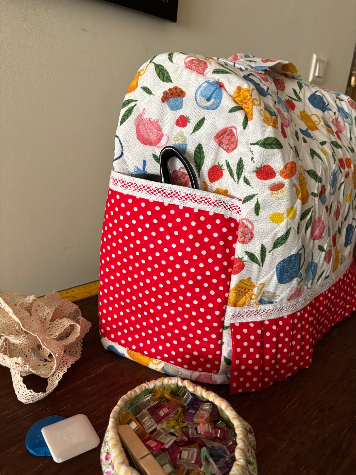 Sewing Machine Cover - Garden Tea party