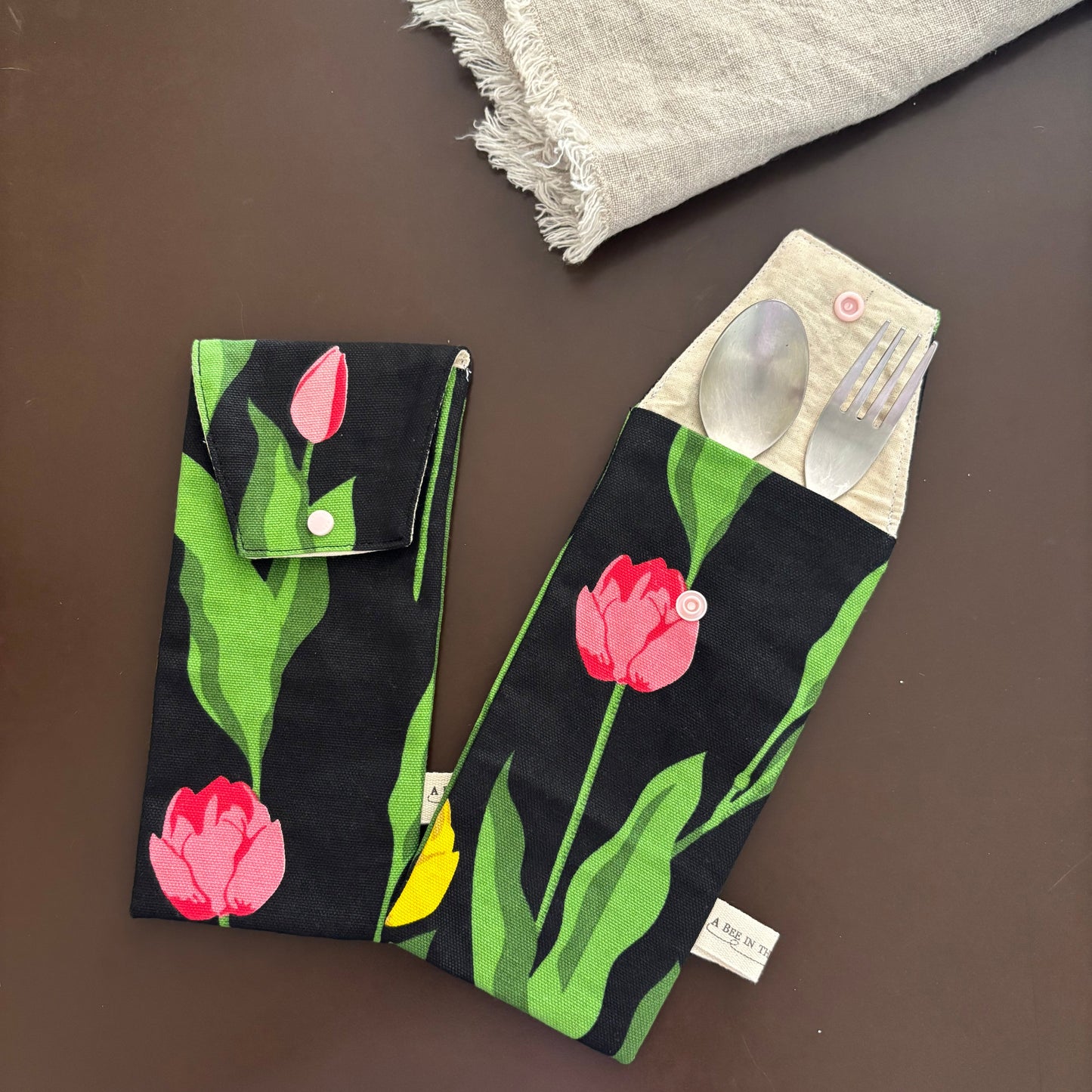 Cutlery Pouch - Tulips