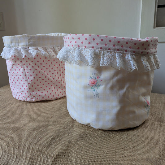 Fabric Basket - Roses
