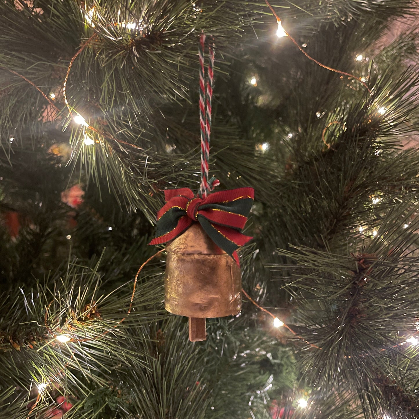 Cowbell Ornament (1")- Golden finish - Set of 6