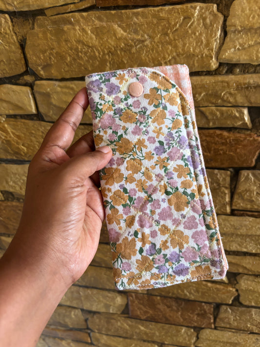 Reading Glass Pouch – Grey Florals | Quilted Eyewear Cover