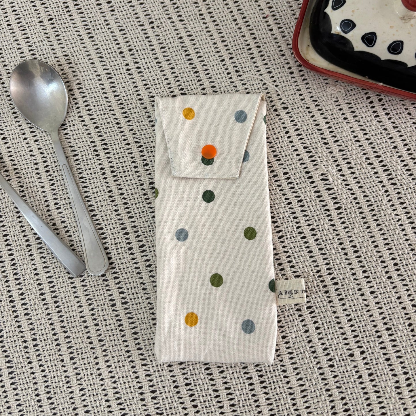 Cutlery Pouch - Earthy Polka
