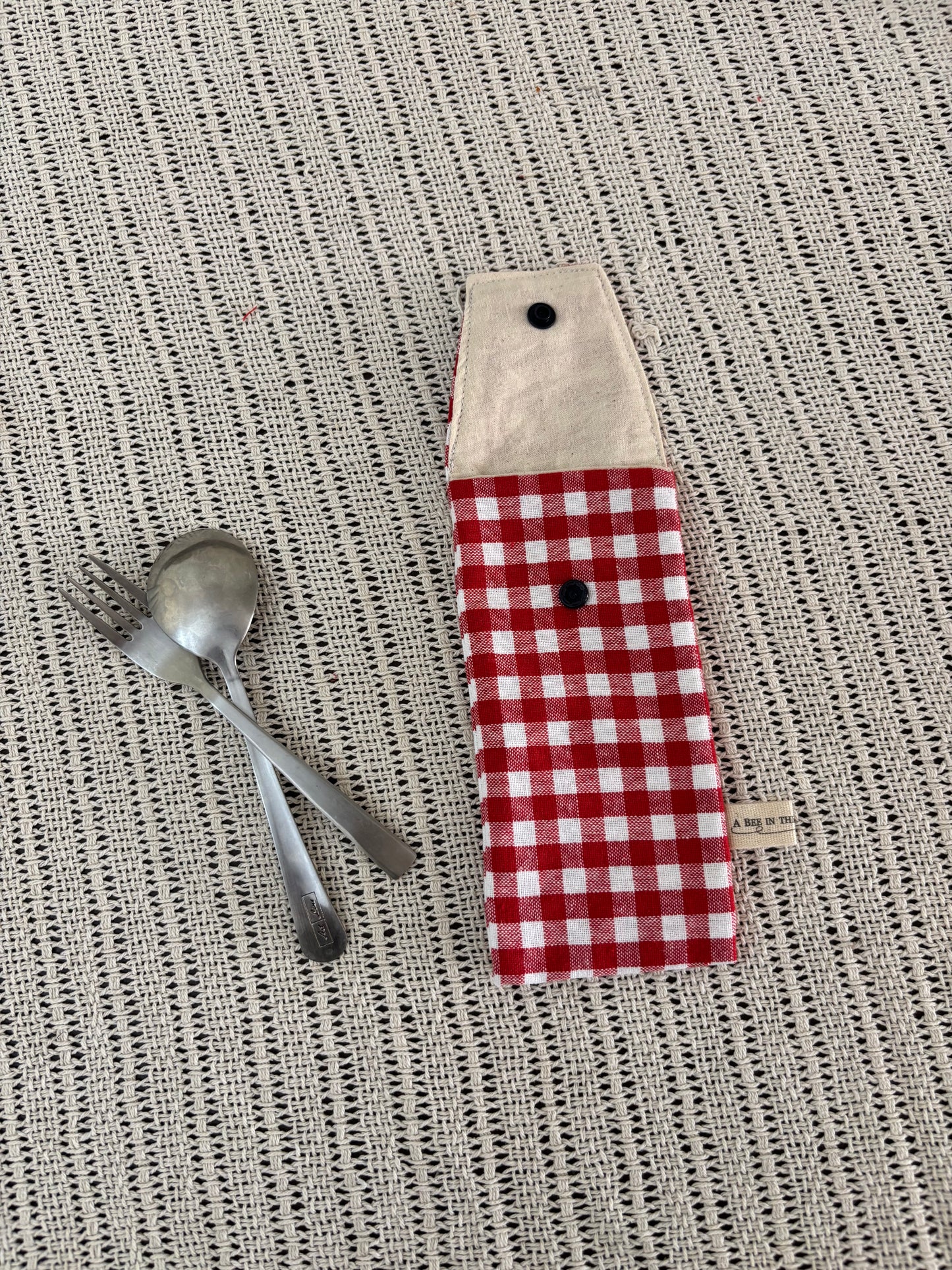 Cutlery Pouch -Red Gingham
