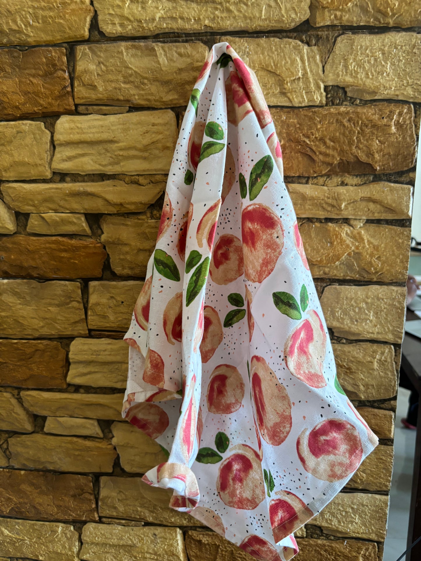 Dish Towels -Curated- Pair Peaches and Stripes