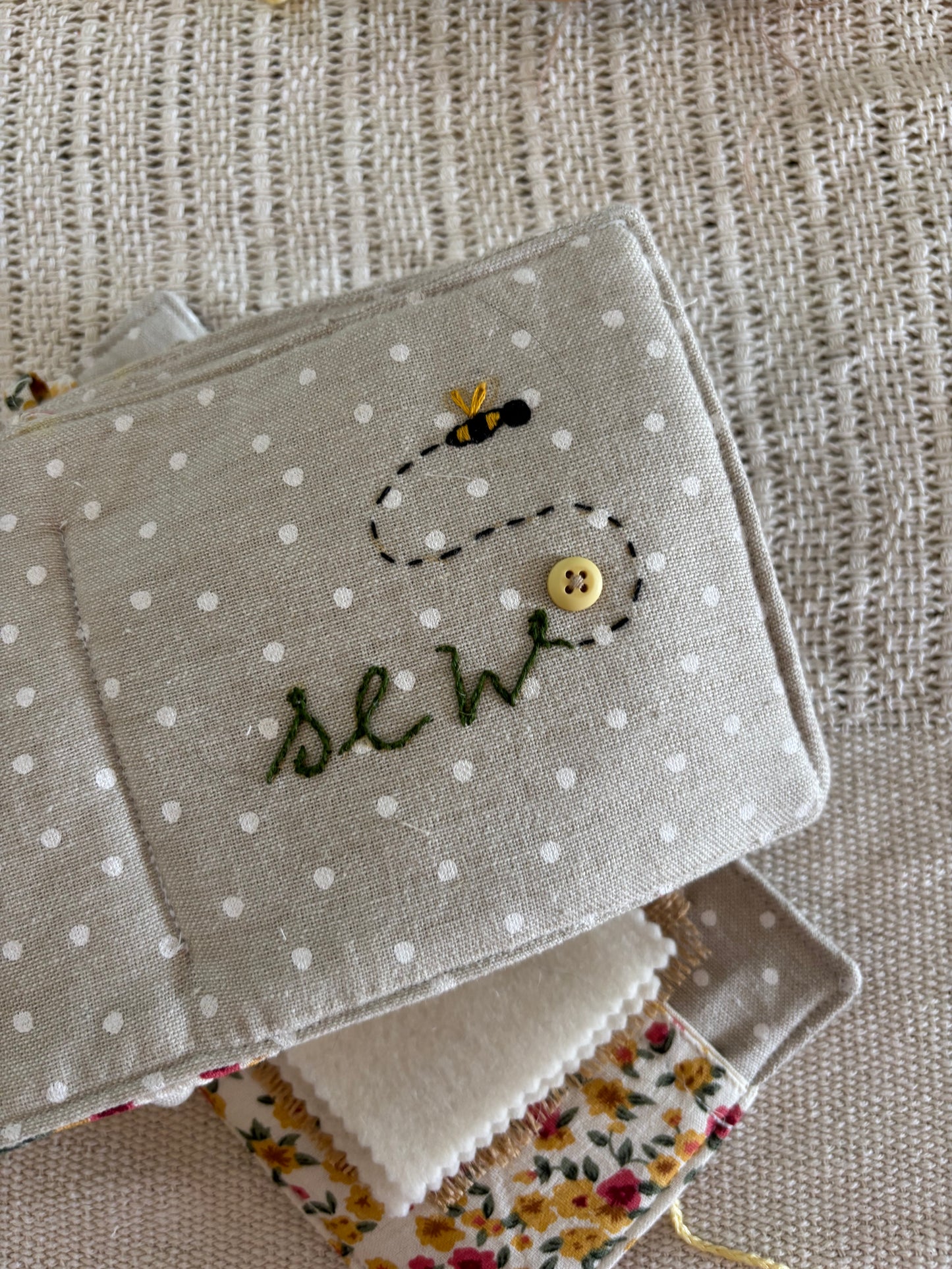 Needle book - Hand Embroidered - Sew