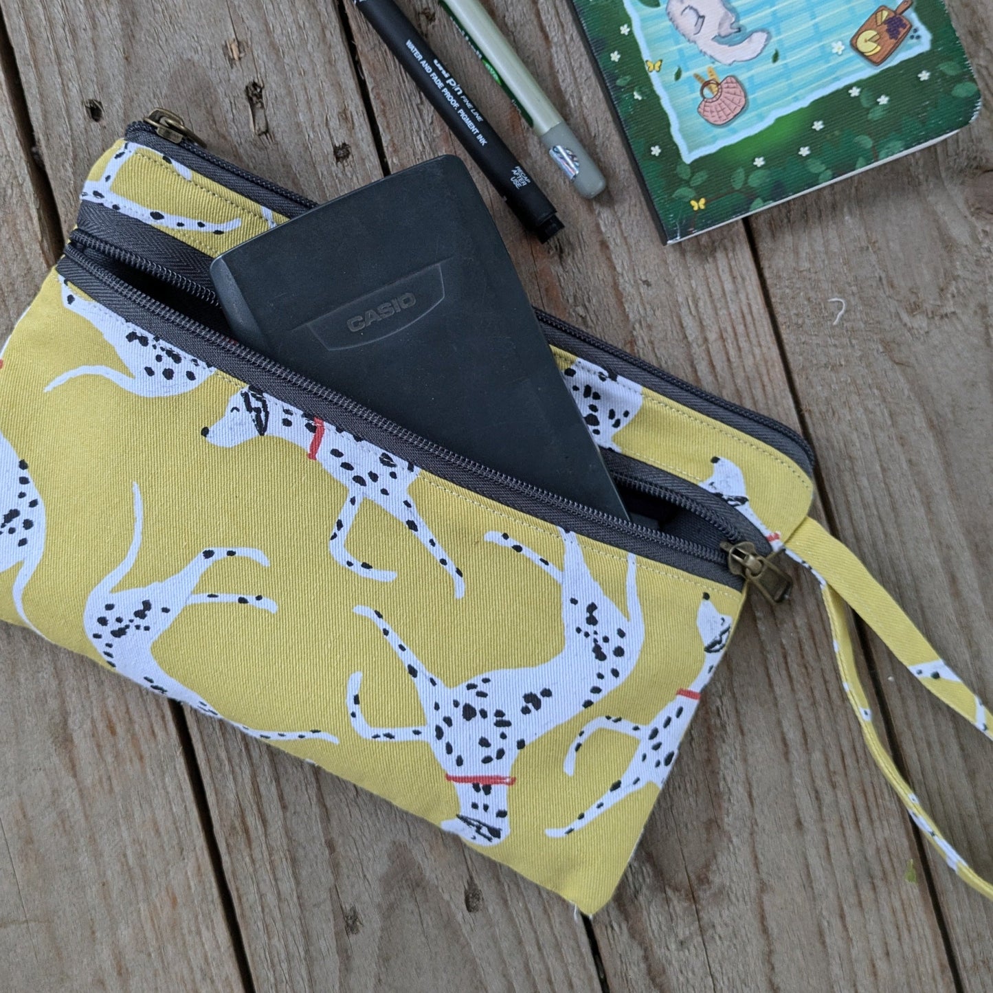 Dual Zip Wrislet Pouch - Dalmations