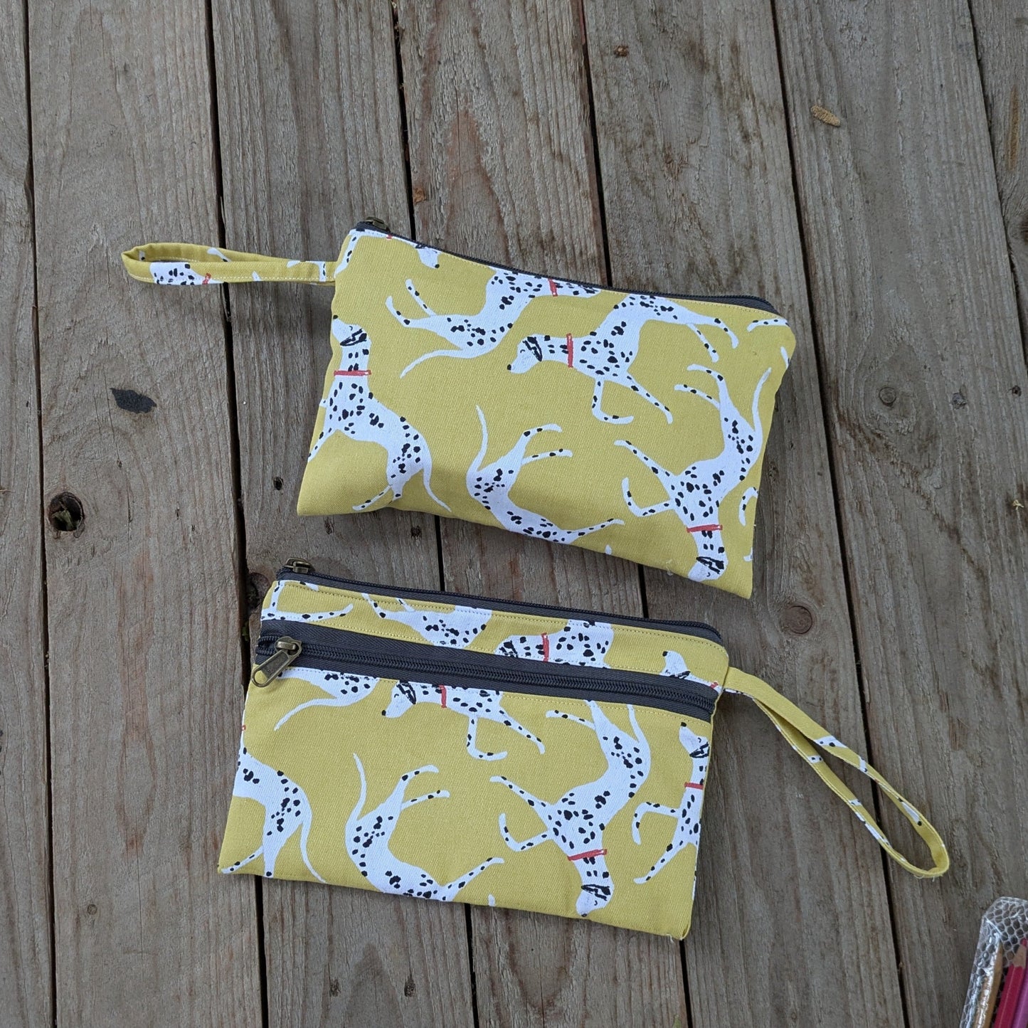 Dual Zip Wrislet Pouch - Dalmations