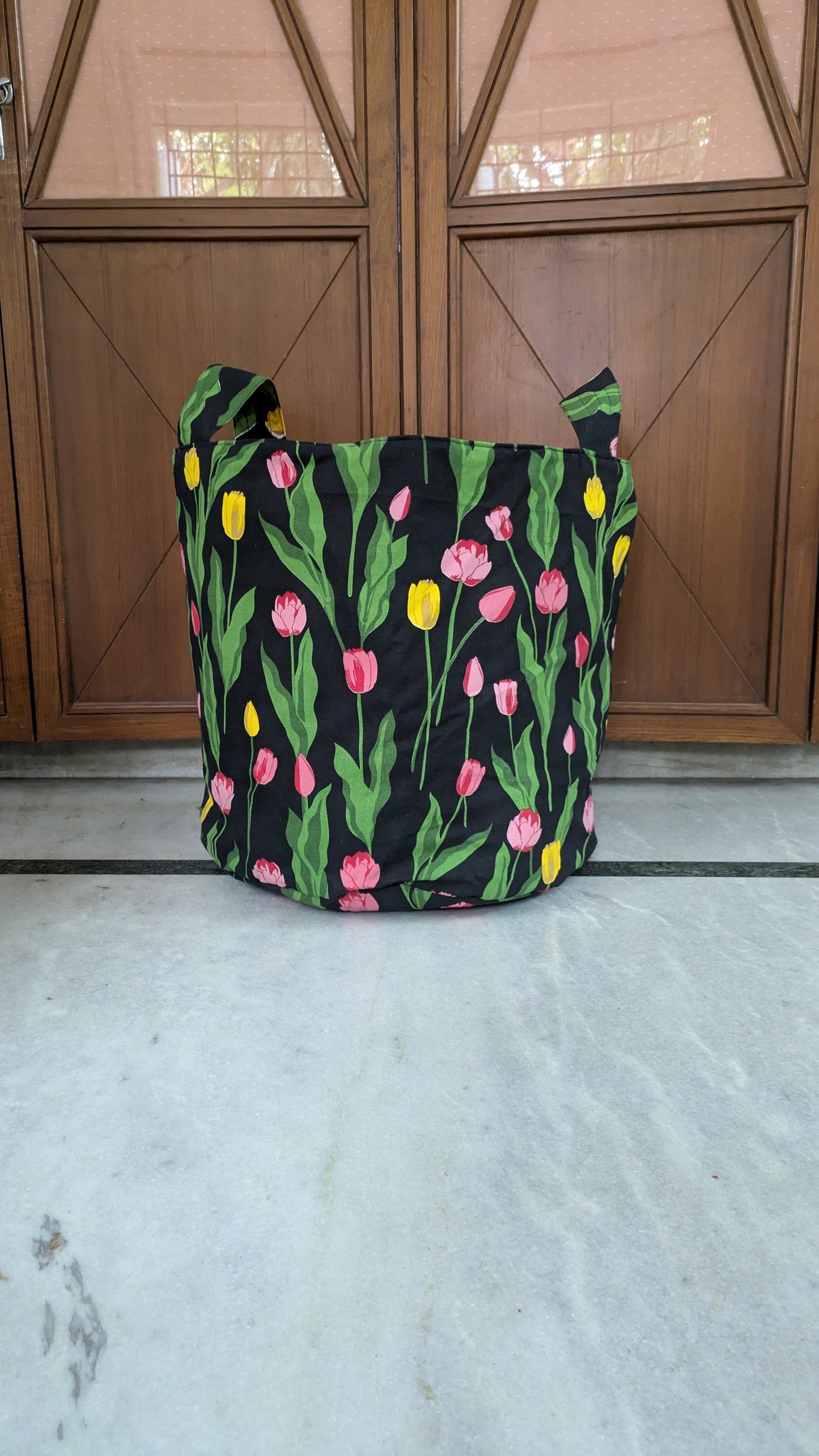 Jumbo Fabric Basket - Mess Gobbler - Tulips