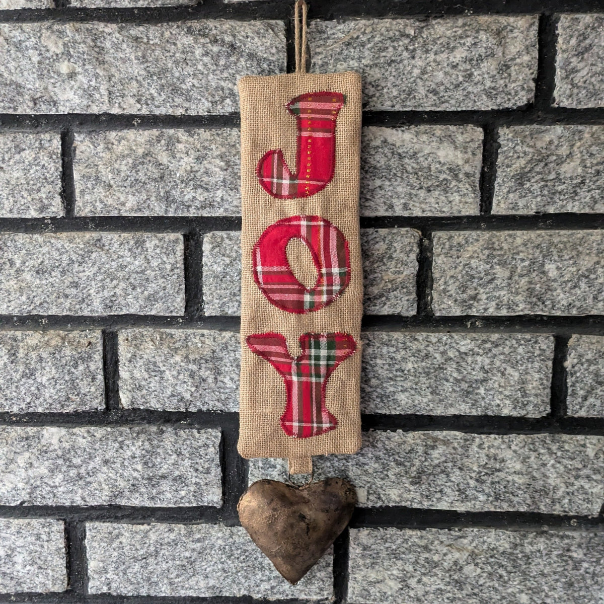 Christmas Wall Art -JOY - Scottish Checks