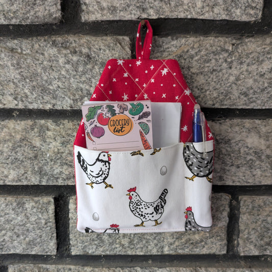 Wall pocket/organiser - House with hens