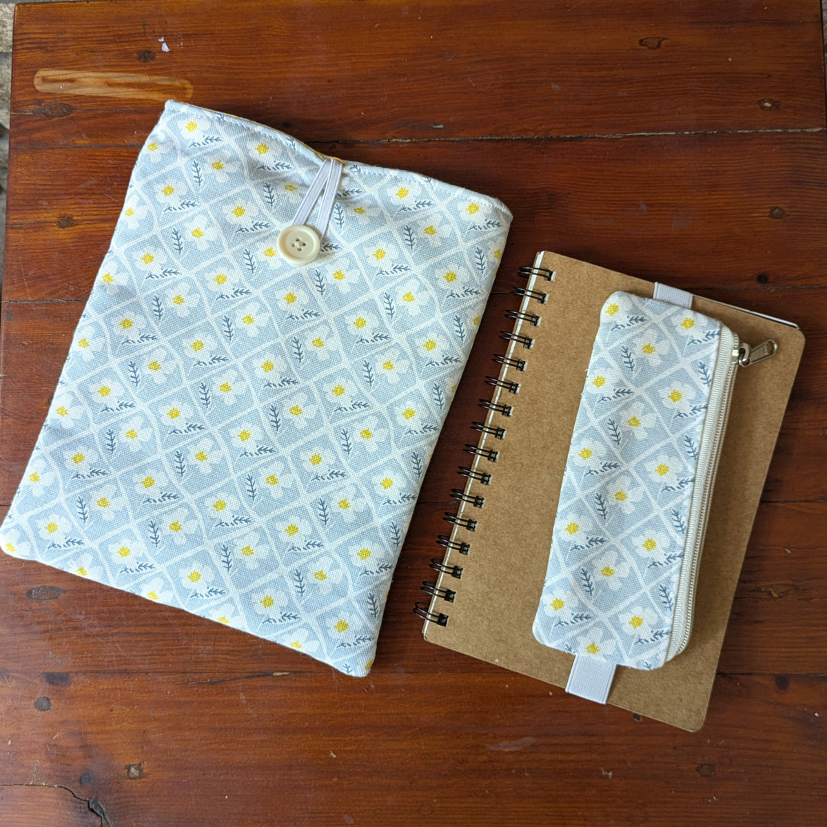 Pen Sleeve -Powder Blue Florals