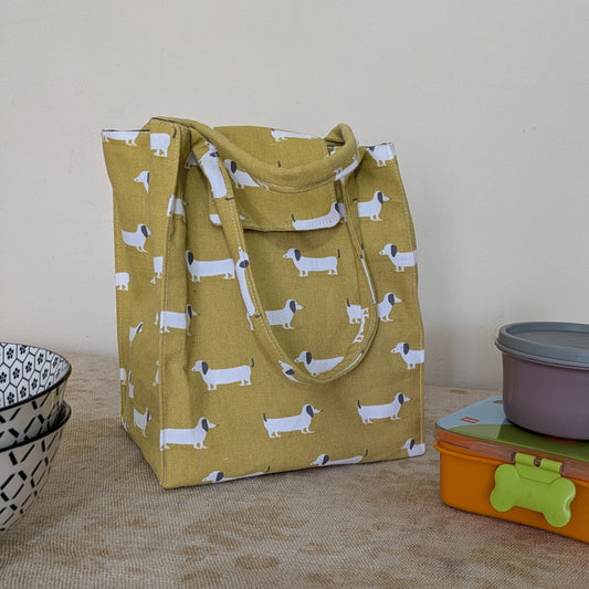 Lunch Bag - Dachshunds Mustard