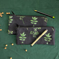 Upcycled Zippered Pouch -Monsoon Ferns