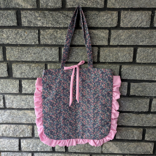 Frilly Tote - Ditsy Blue Florals