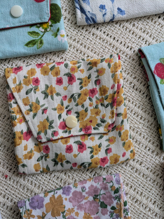 Upcycled Coin Purse - Earthy Florals