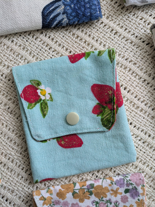 Upcycled Coin purse - Strawberry
