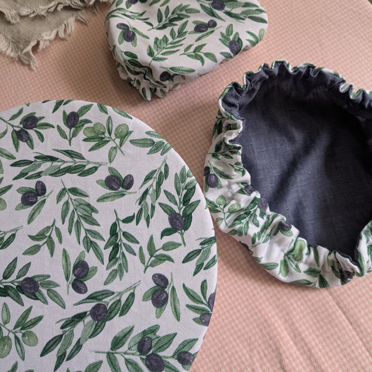 Fabric Bowl covers - Set of 3 - Olive Garden