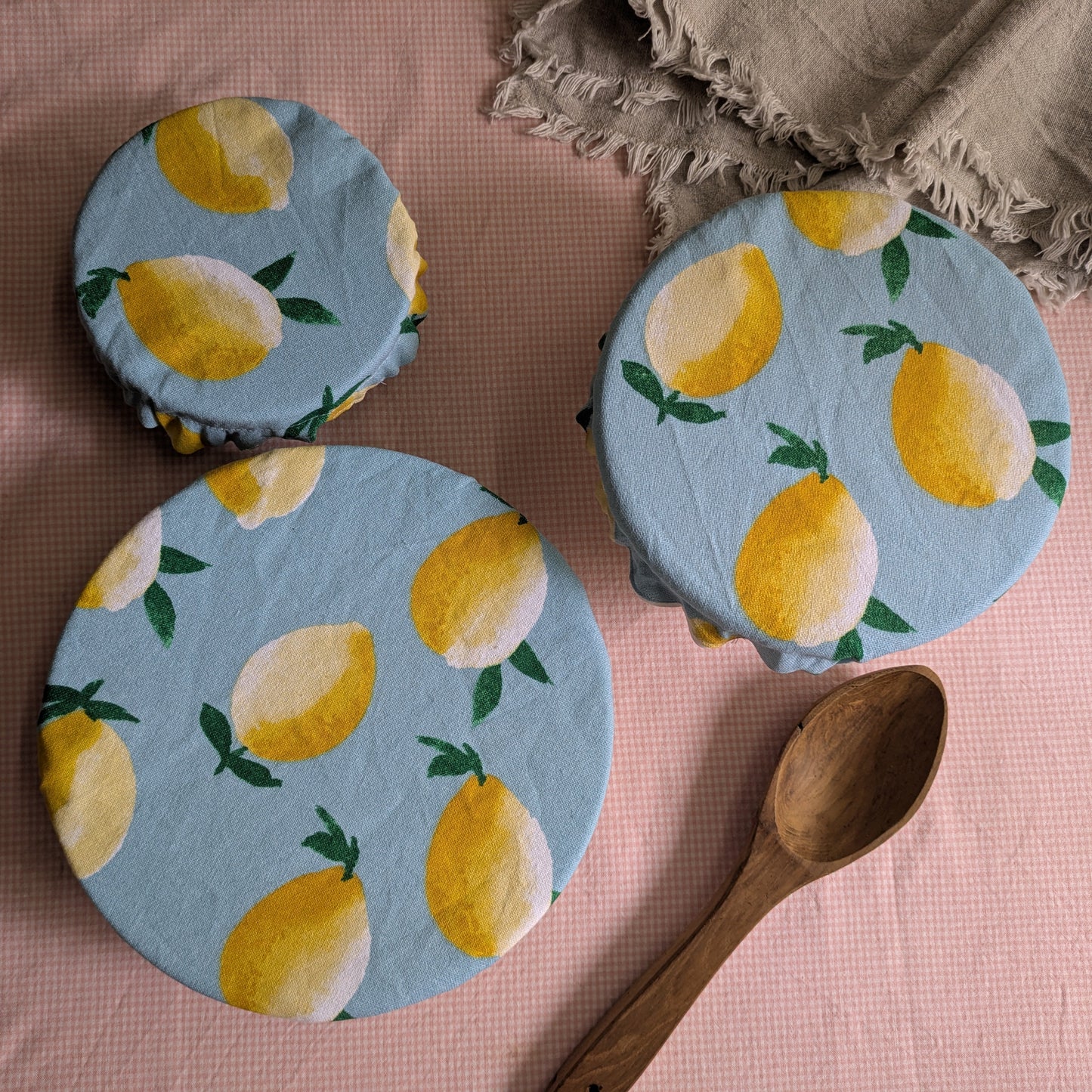 Fabric Bowl covers - Set of 3 - Citrus