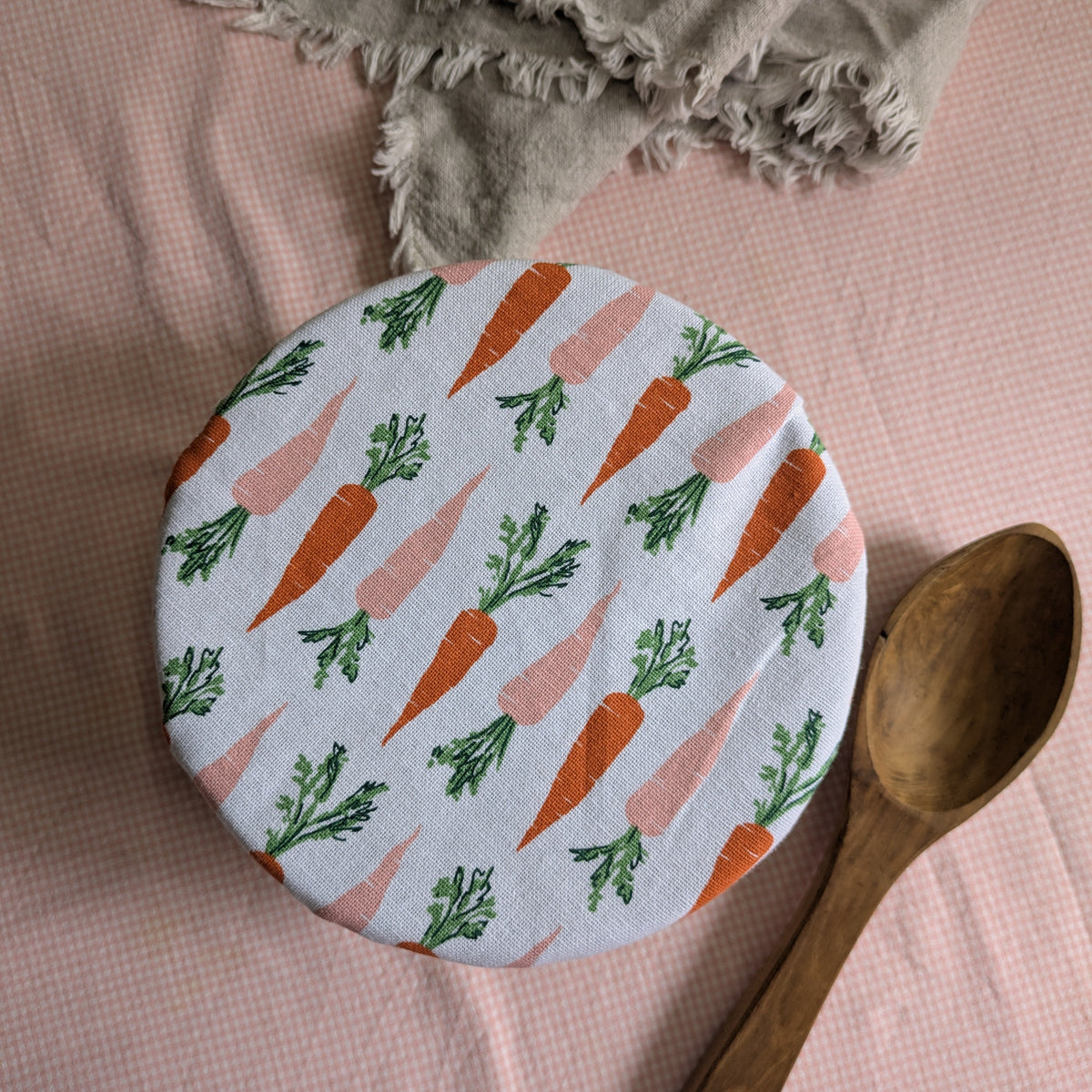 Fabric Bowl covers - Set of 3 - Carrots
