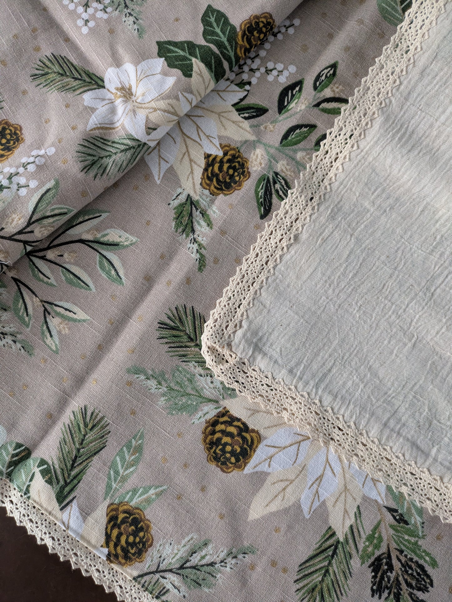 Table Runner - White Poinsettias