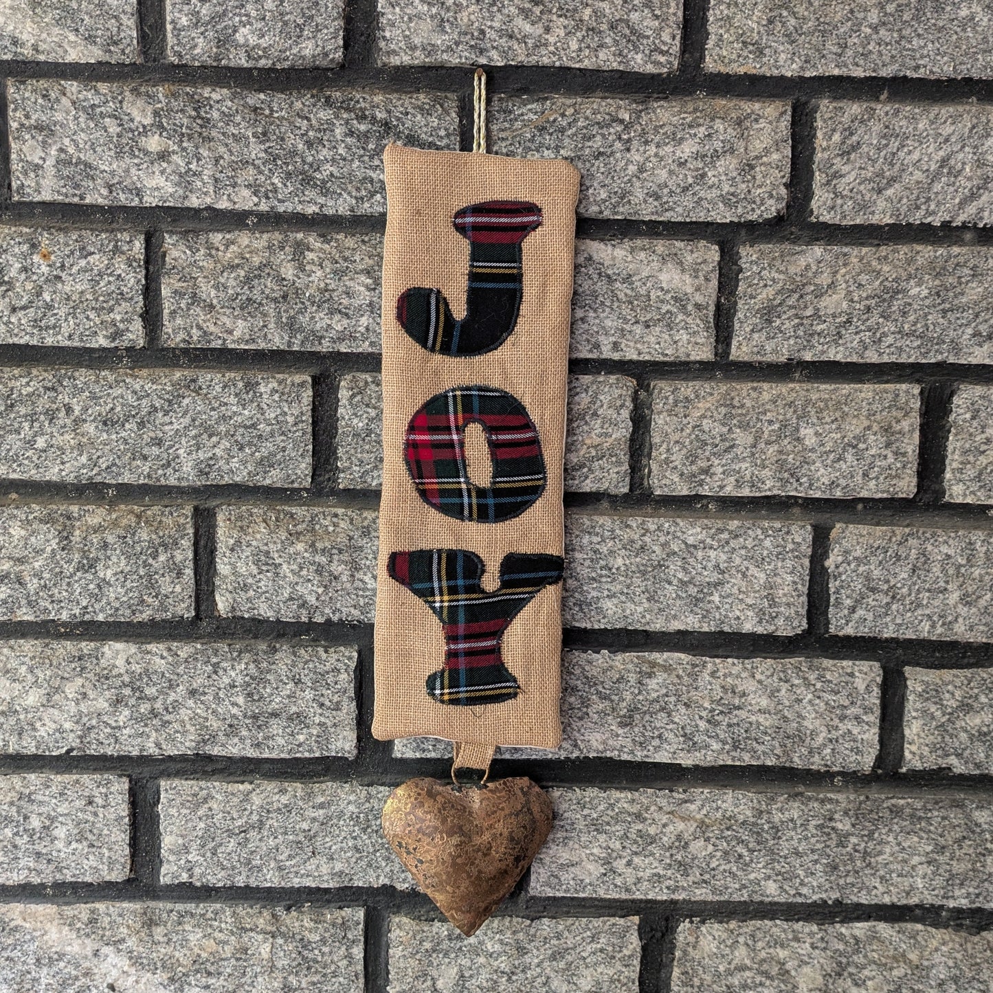 Christmas Wall Art -JOY - Scottish Checks