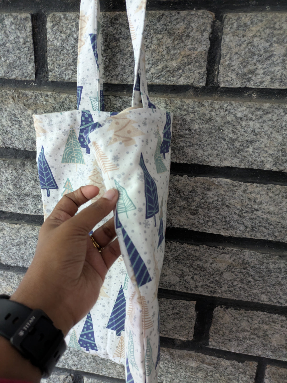 Tote Bag – Pine Trees | Reusable Library Tote Bag