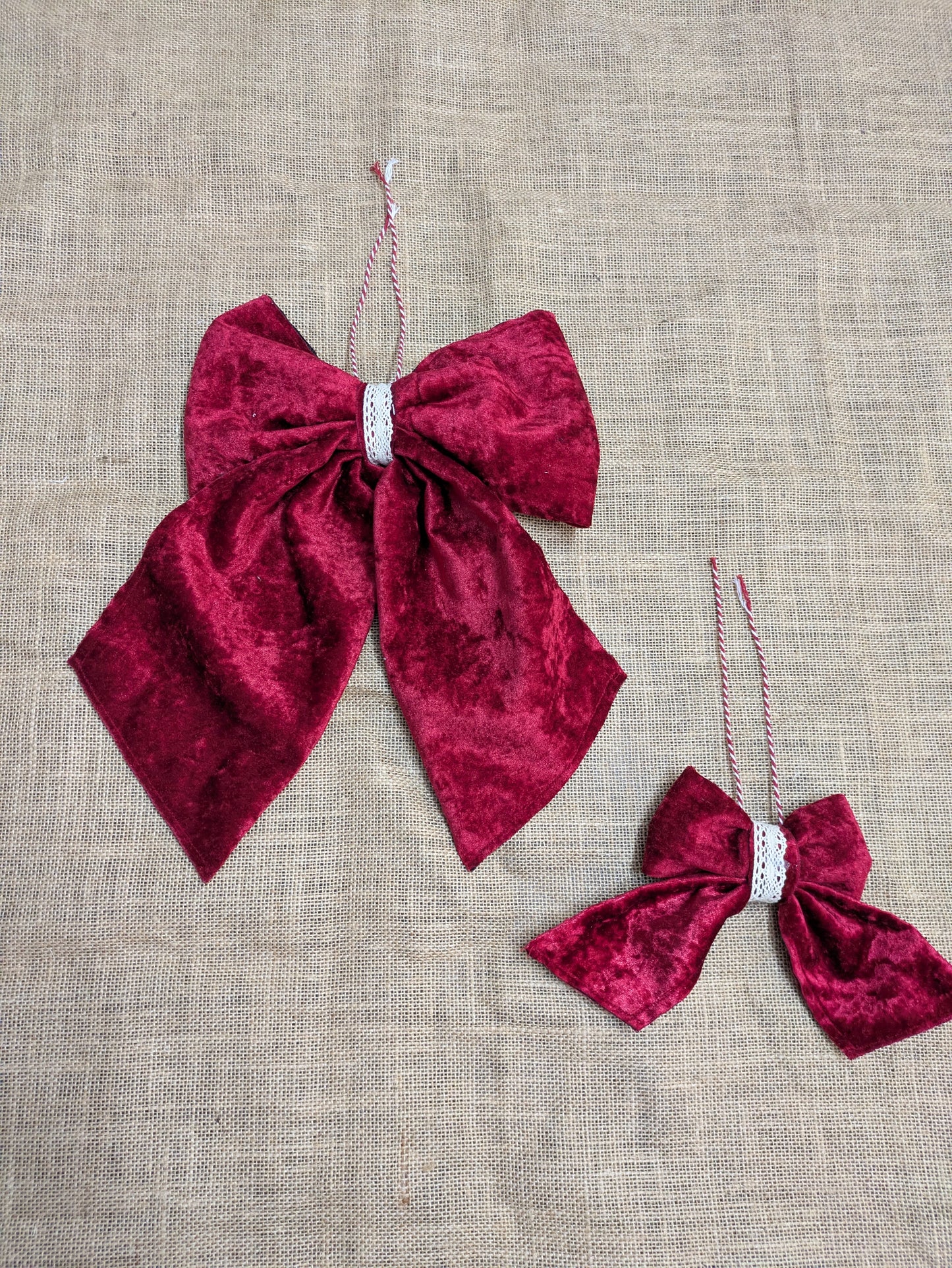 Fabric Bows - Red Velvet