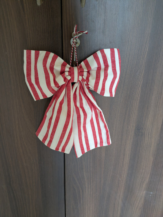 Fabric Bows - Red Stripes