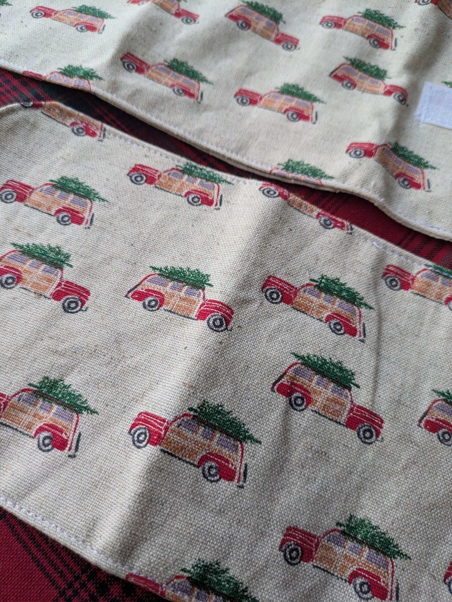 Curtain tie back- Bringing home the Christmas Tree