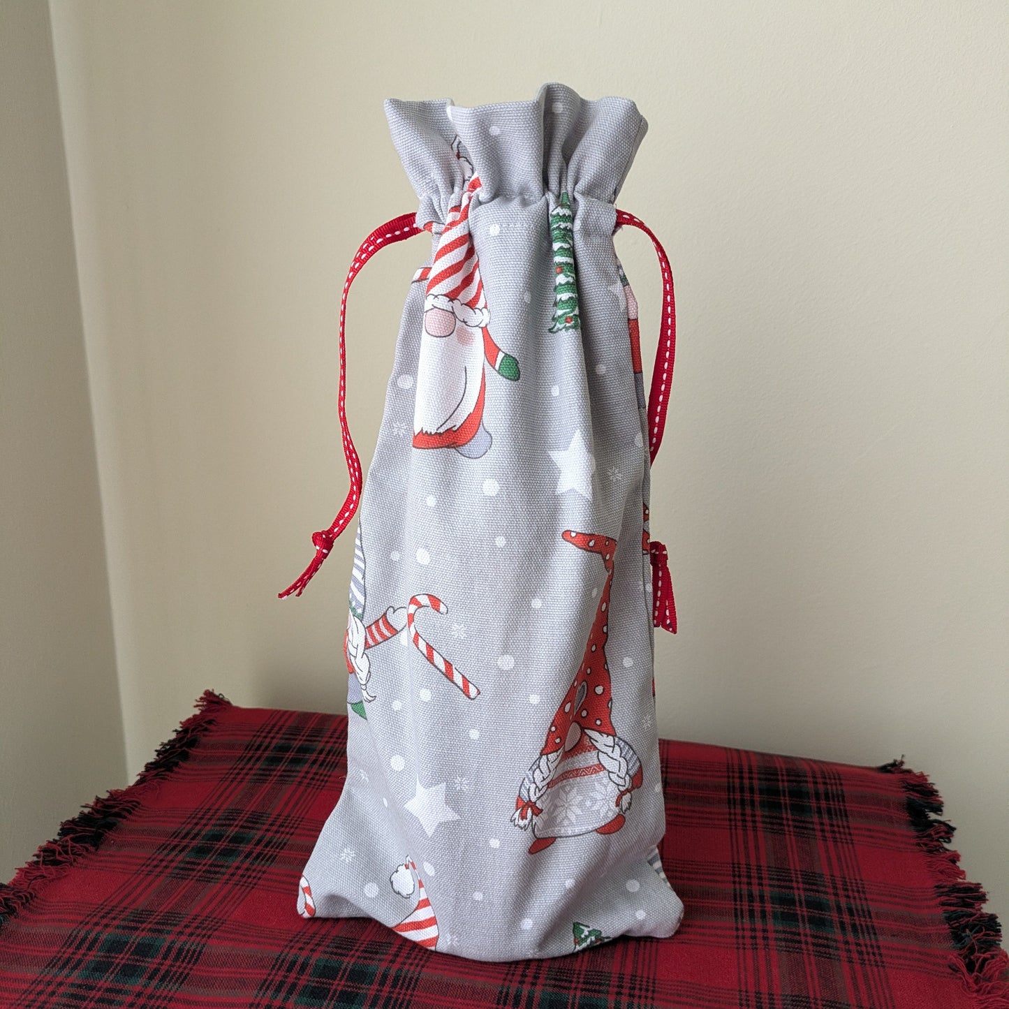 Upcyled Wine Bottle Cover - Gnomes