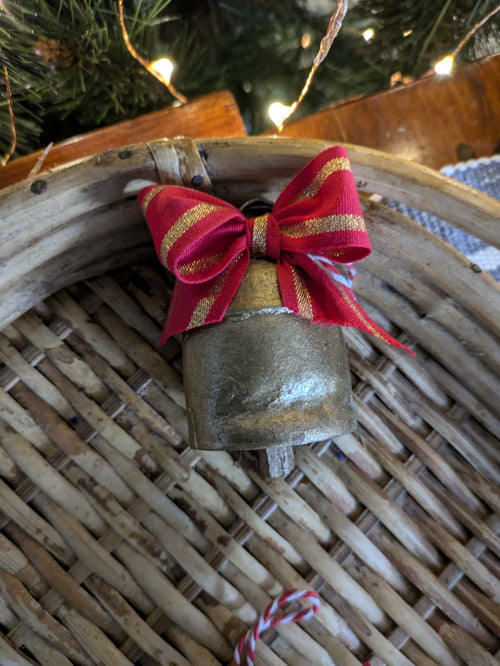 Cowbell Ornament-2.5" - golden finish - 1 pc