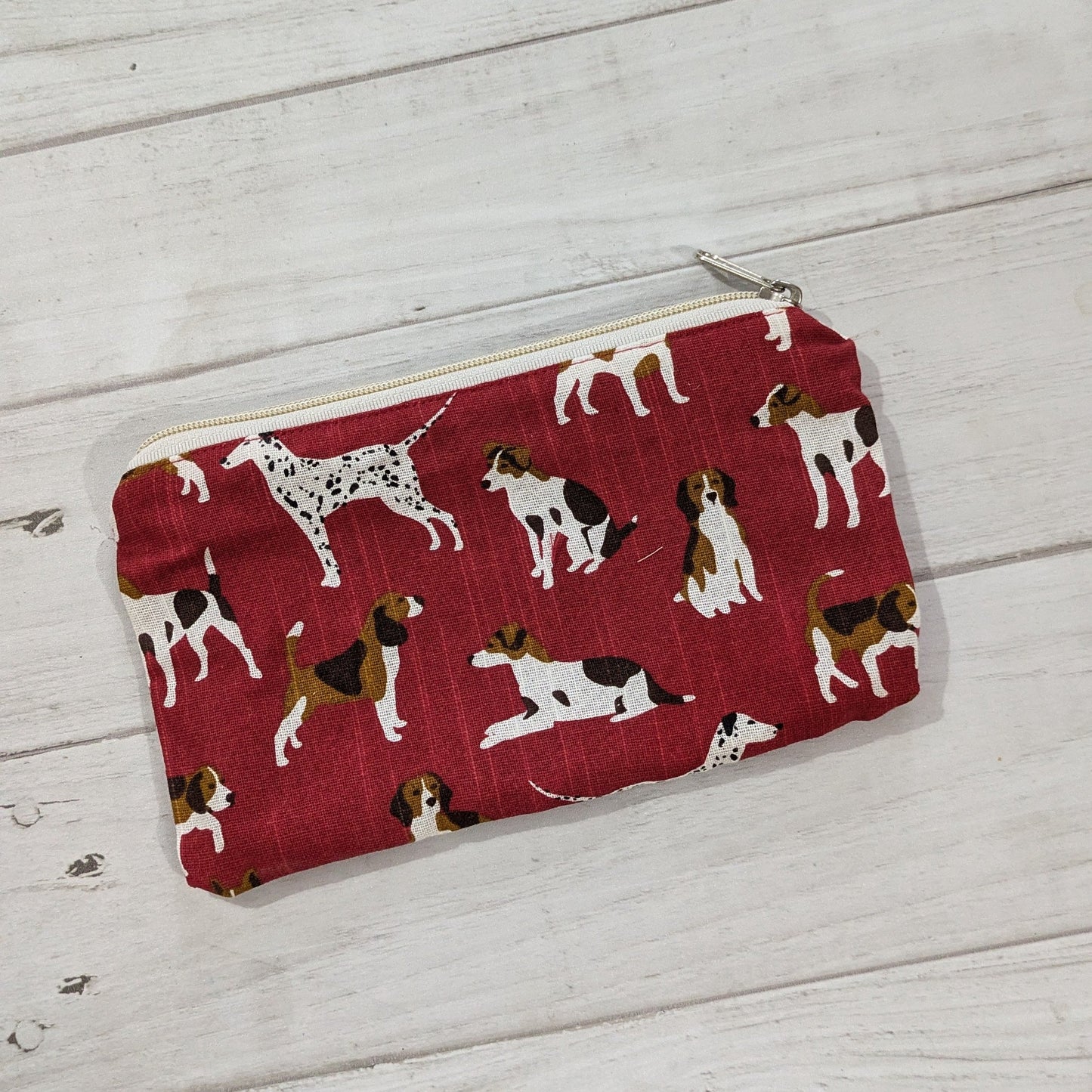 Upcycled Zippered Pouch - Dogs